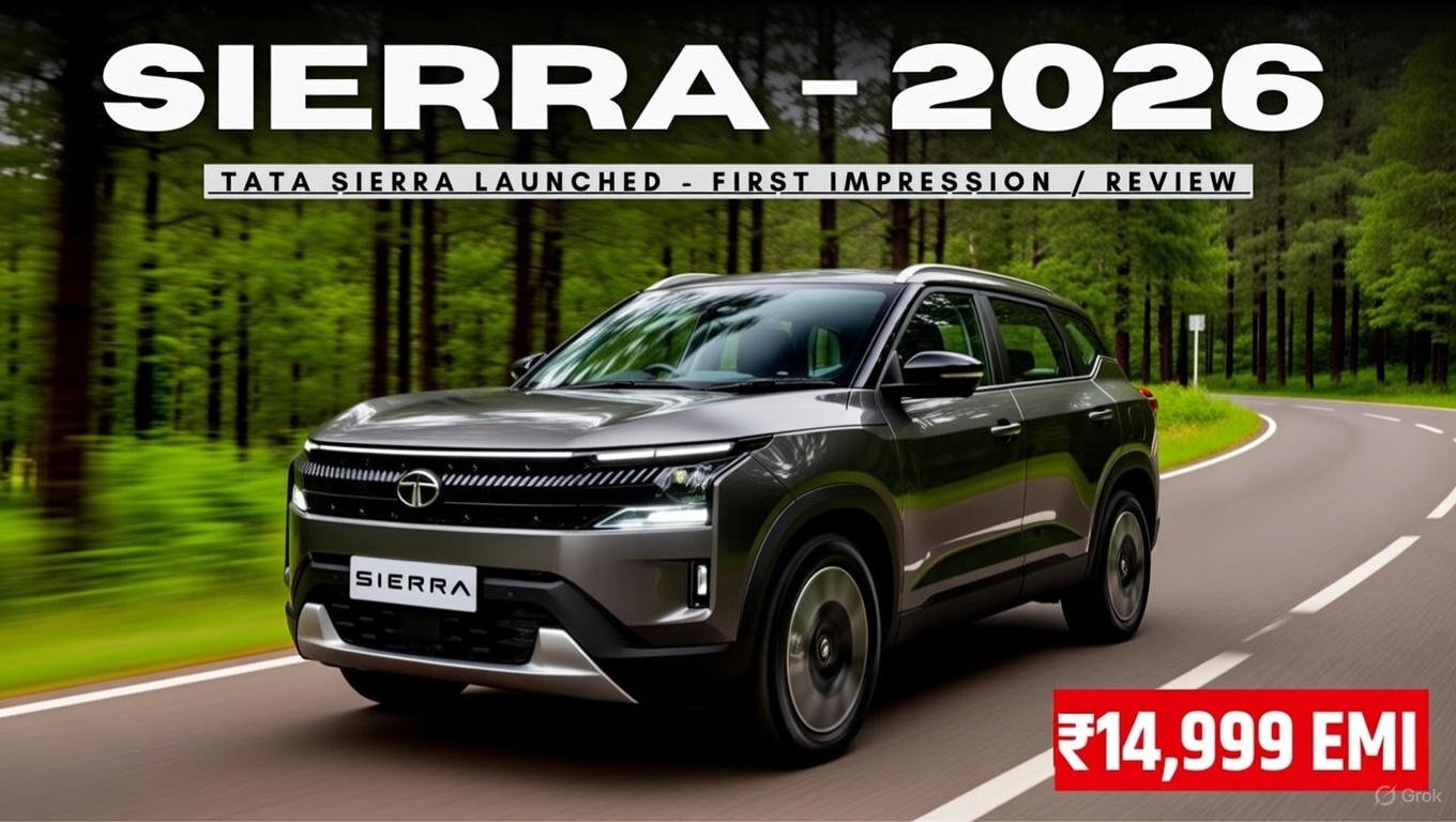 Tata Sierra 2026 Model : नई TATA Sierra का अपग्रेड अवतार, ₹14,999 EMI पर प्रीमियम SUV